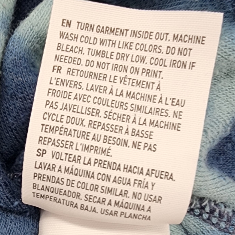 American Eagle Soft & Sexy Terry Pullover Sweatshirt Tie-dye Crew Neck Blue XL - Picture 8 of 10